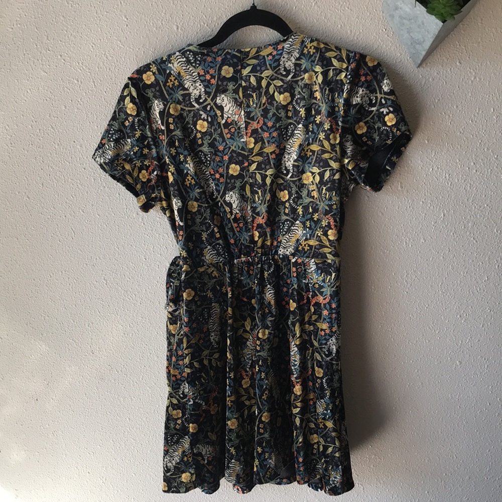 Urban Outfitters - Theresa Velvet Cat Floral Tiger Wrap Boho Peasant Dress View 6